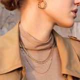 Classic Gold Disc Layered Necklace | Dainty Double Chain in 18K Gold Vermeil – MaiaMina