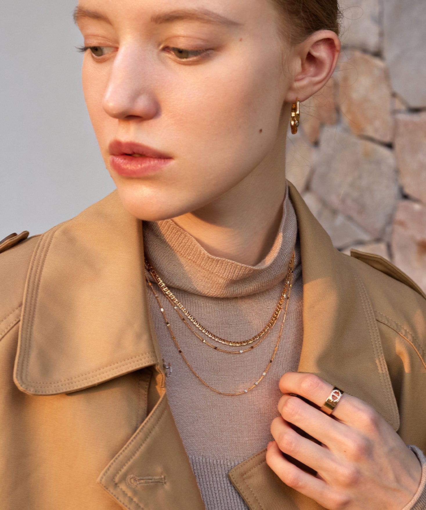 Classic Gold Disc Layered Necklace | Dainty Double Chain in 18K Gold Vermeil – MaiaMina