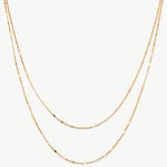 Classic Gold Disc Layered Necklace | Dainty Double Chain in 18K Gold Vermeil – MaiaMina