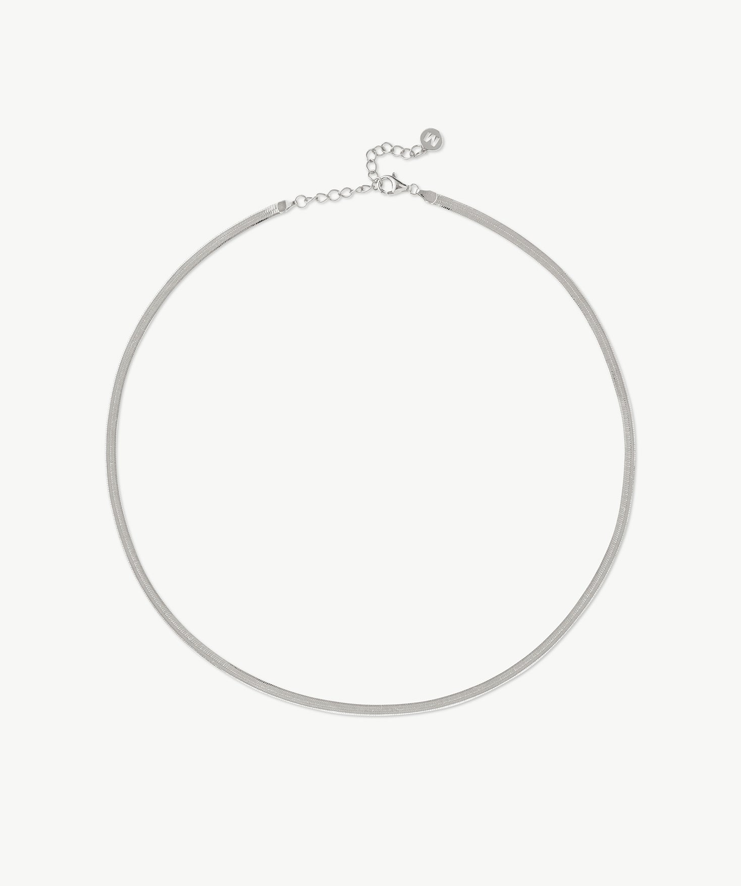 Classic Silver Herringbone Chain Necklace | MaiaMina