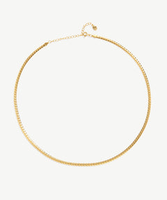 Elegant 18K Gold Plated Sterling Silver Herringbone Chain Necklace | Minimalist Jewelry for Women | MaiaMina