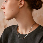 Classic Silver Herringbone Chain Necklace | MaiaMina