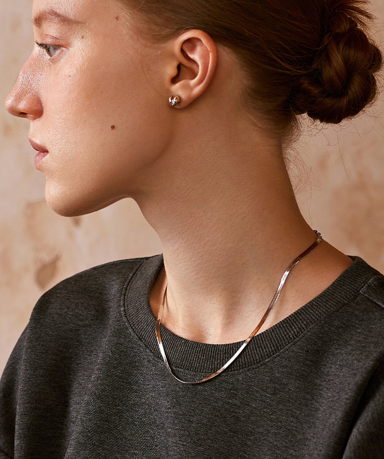 Classic Silver Herringbone Chain Necklace | MaiaMina