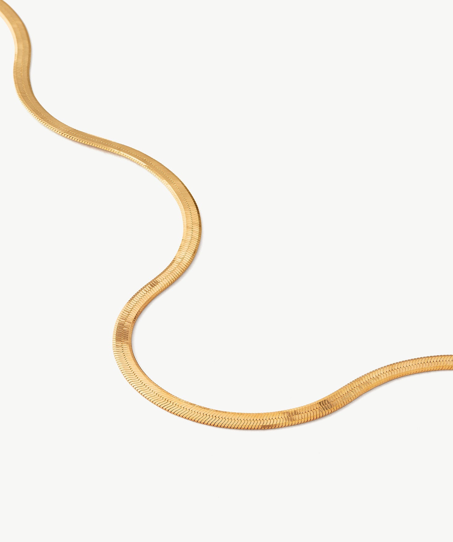 Classic Herringbone Chain Necklace in Gold | MaiaMina