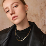 Classic Herringbone Chain Necklace in Gold | MaiaMina