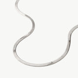 Classic Silver Herringbone Chain Necklace | MaiaMina
