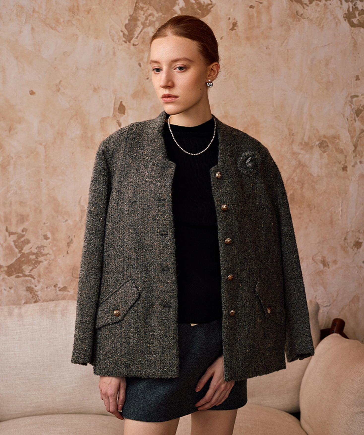 Classic Pearl Alternating Beaded Necklace in Silver | MaiaMina