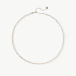 Classic Pearl Alternating Beaded Necklace in Silver | MaiaMina