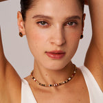 Multi-Gemstone and 18K Gold Plated Sterling Silver Beaded Necklace | Unique Women's Jewelry | MaiaMina