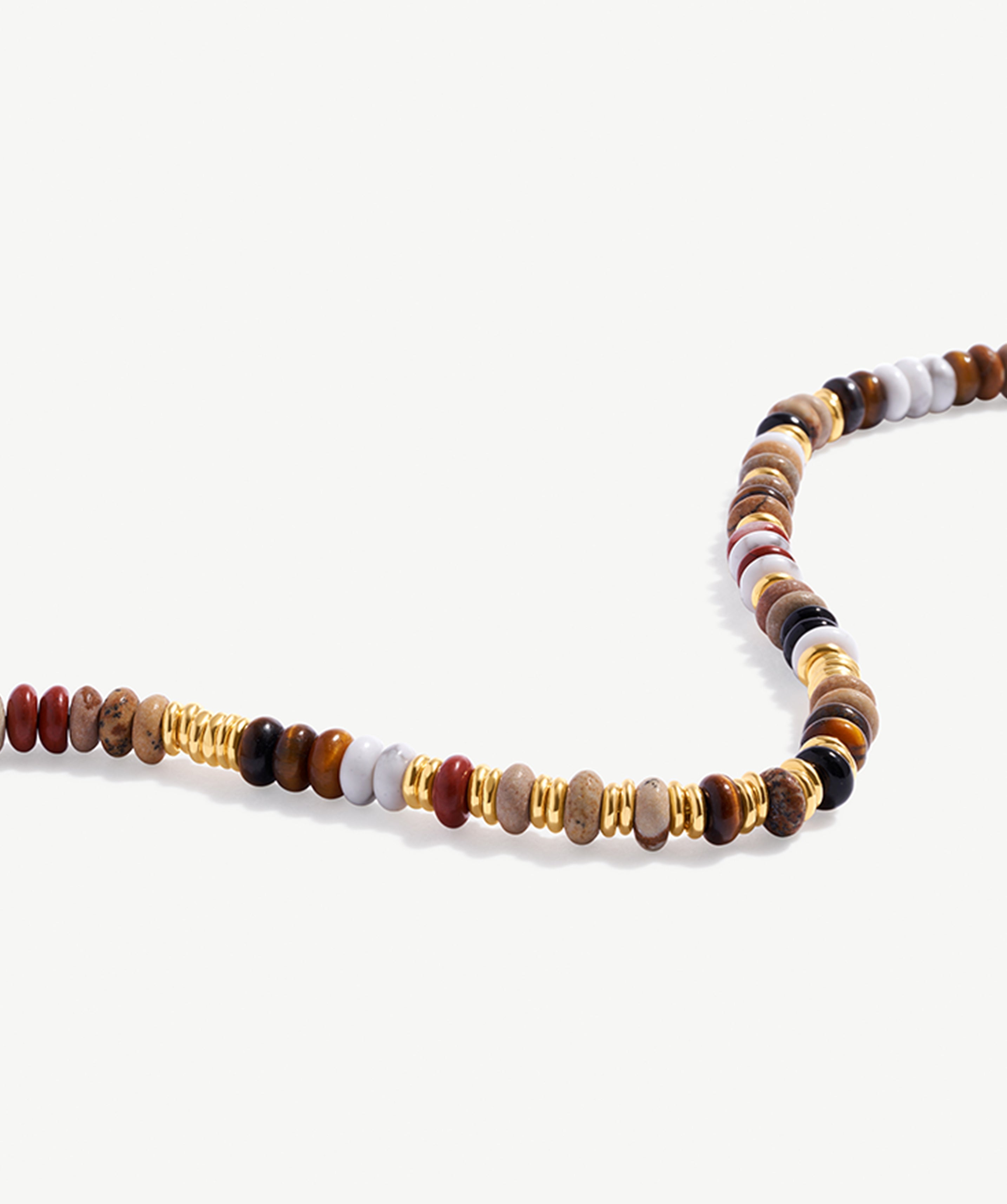 Multi-Gemstone and 18K Gold Plated Sterling Silver Beaded Necklace | Unique Women's Jewelry | MaiaMina