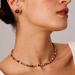 Multi-Gemstone and 18K Gold Plated Sterling Silver Beaded Necklace | Unique Women's Jewelry | MaiaMina