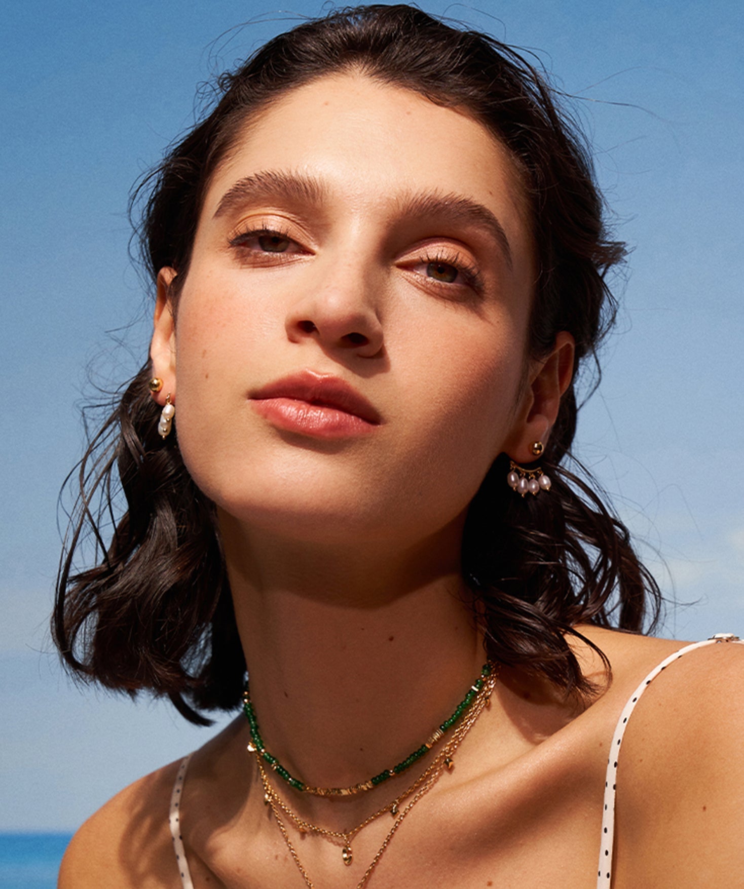 Gold Pearl Drop Earrings with Freshwater Pearls | MaiaMina