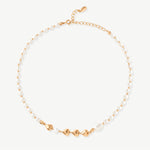 18K Gold Plated Pearl Beaded Puff Heart Necklace – Timeless Elegance | MaiaMina