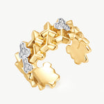 MaiaMina Open Ring Gold Vermeil Two Tone Link Chain Geometric Statement Ring LYNKA