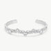MaiaMina Silver Cuff Bracelet Geometric Link Hexagon CZ Open Bangle LYNKA