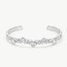 MaiaMina Silver Cuff Bracelet Geometric Link Hexagon CZ Open Bangle LYNKA