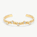 MaiaMina Gold Cuff Bracelet Geometric Link CZ Open Bangle LYNKA