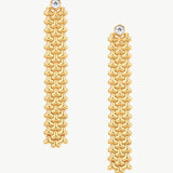 MaiaMina Gold Drop Earrings Geometric Link Long Dangle Hexagon CZ LYNKA