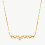 MaiaMina Gold Chain Necklace Geometric Link Hexagon CZ Bar Pendant LYNKA