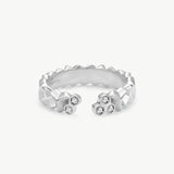 MaiaMina Open Ring Sterling Silver Geometric CZ Statement Ring LYNKA