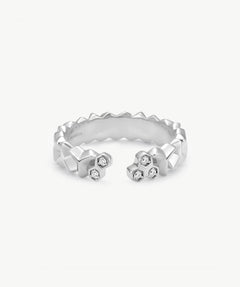 MaiaMina Open Ring Sterling Silver Geometric CZ Statement Ring LYNKA