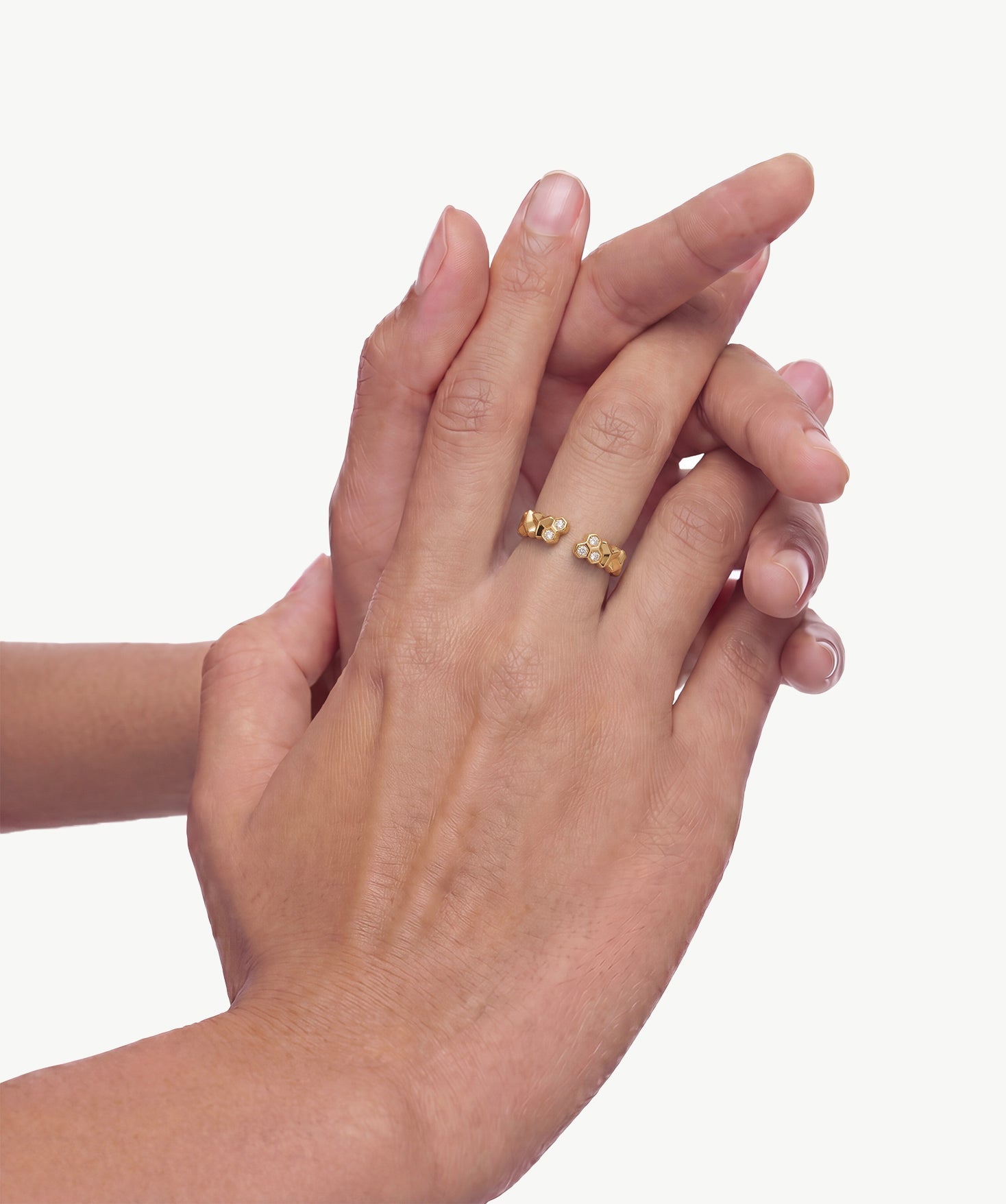 MaiaMina Open Ring Gold Vermeil Sculptural Statement Ring Minimal Modern Jewelry LYNKA