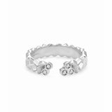 MaiaMina Open Ring Sterling Silver Geometric CZ Statement Ring LYNKA