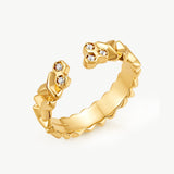 MaiaMina Open Ring Gold Vermeil Sculptural Statement Ring Minimal Modern Jewelry LYNKA