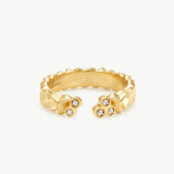 MaiaMina Open Ring Gold Vermeil Sculptural Statement Ring Minimal Modern Jewelry LYNKA
