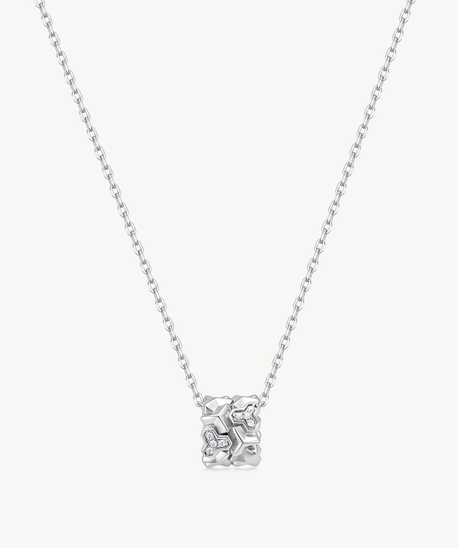 Silver Geometric Pendant Necklace | Belvria