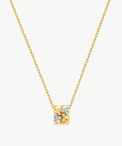 MaiaMina Pendant Necklace Gold Vermeil Two Tone Geometric Link Charm Necklace LYNKA