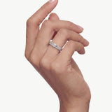 MaiaMina Open Ring Sterling Silver Hexagon CZ Geometric Statement Ring LYNKA