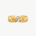 MaiaMina Open Ring Gold Vermeil Hexagon CZ Geometric Statement Ring LYNKA