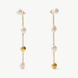 Molten Baroque Pearl Drop Earrings – Modern Elegance in Motion | MaiaMina