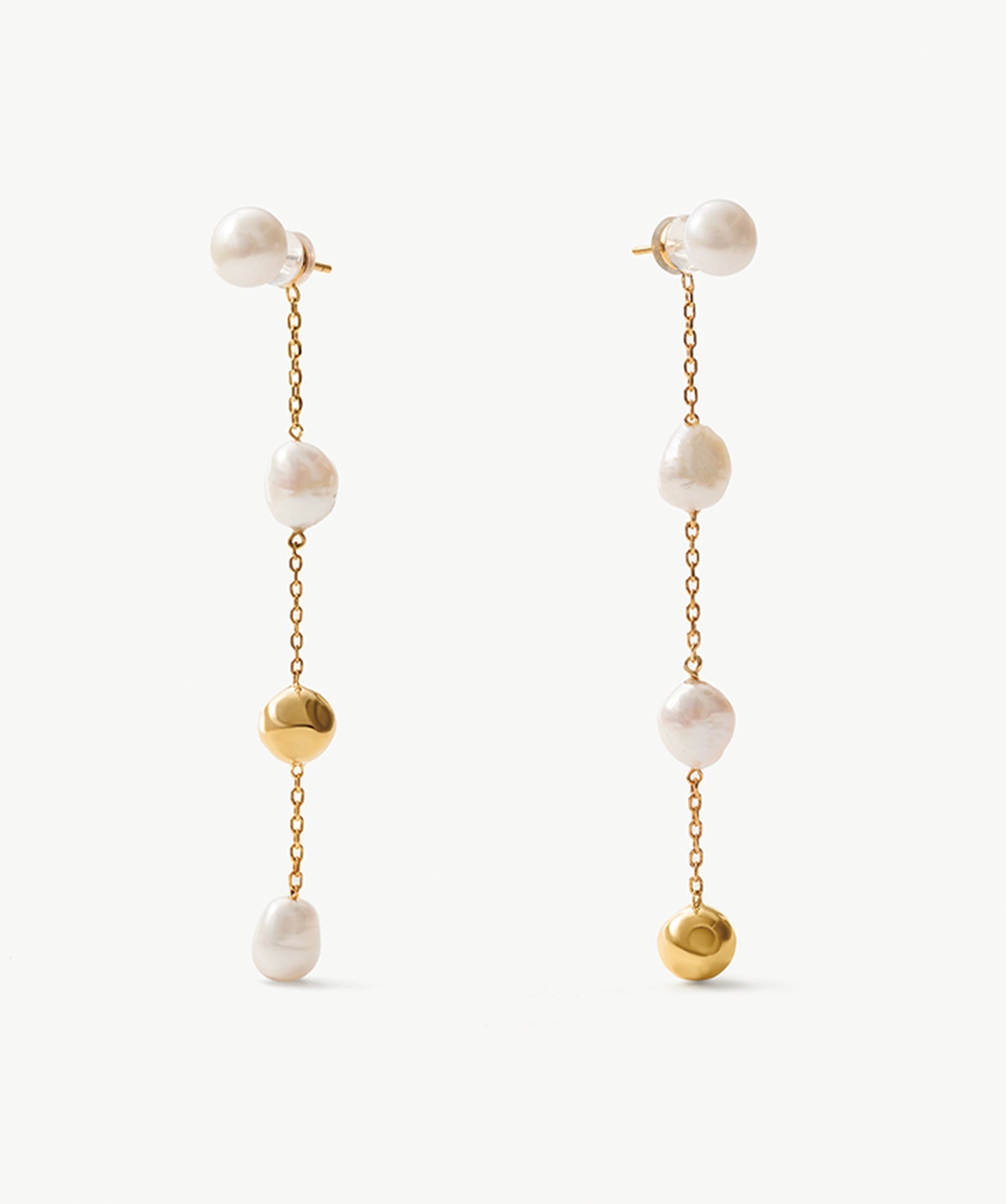 Molten Baroque Pearl Drop Earrings – Modern Elegance in Motion | MaiaMina