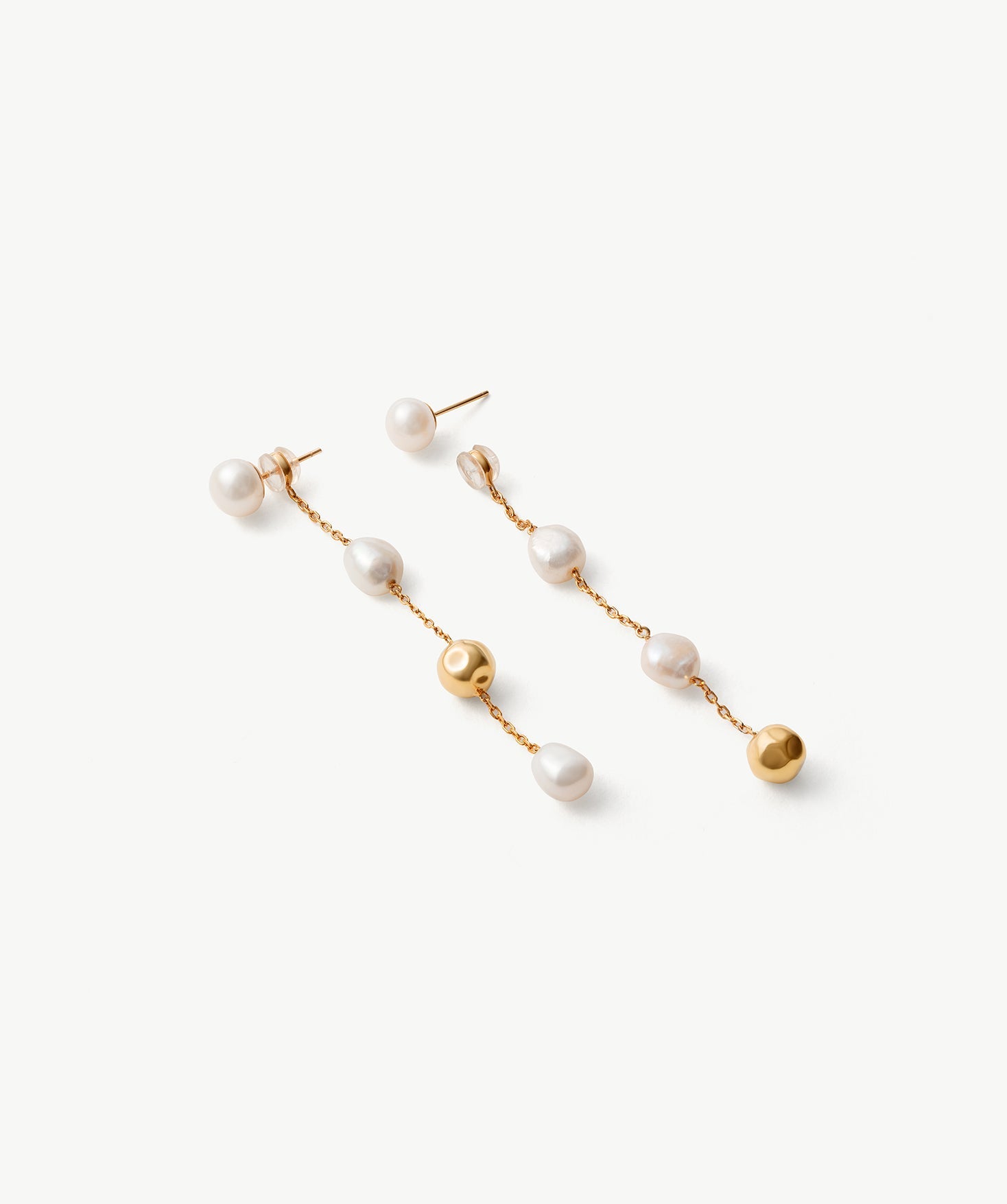 Molten Baroque Pearl Drop Earrings – Modern Elegance in Motion | MaiaMina