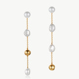 Molten Baroque Pearl Drop Earrings – Modern Elegance in Motion | MaiaMina