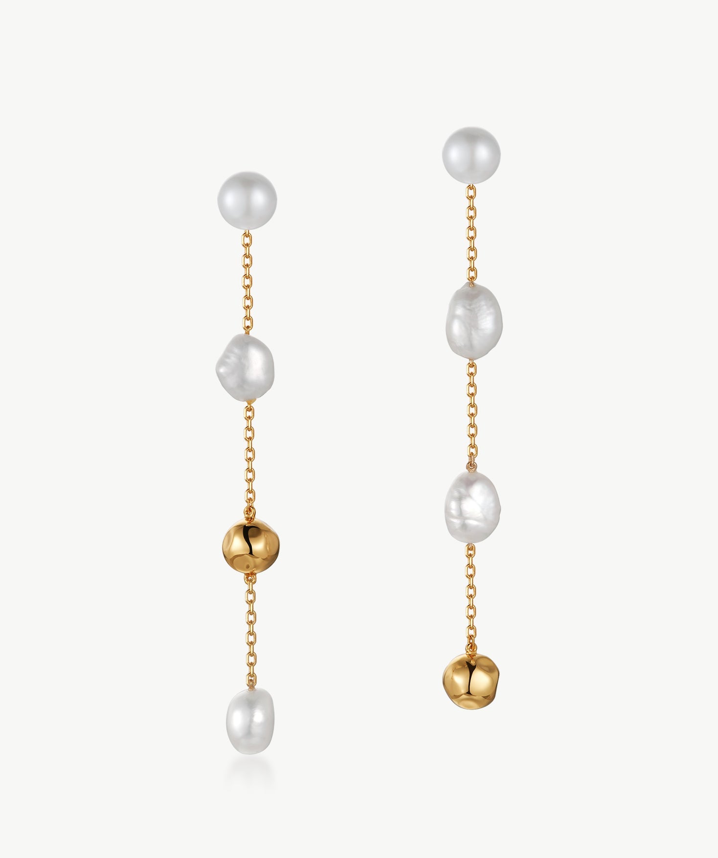 Molten Baroque Pearl Drop Earrings – Modern Elegance in Motion | MaiaMina