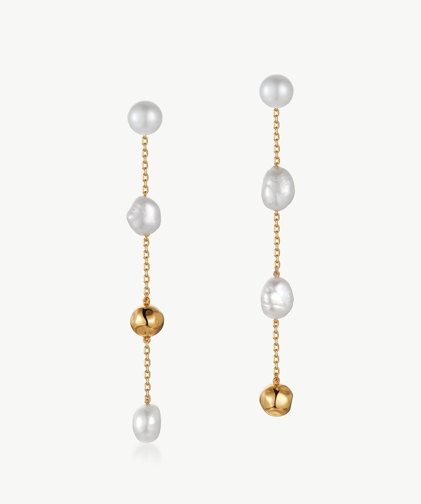 Molten Baroque Pearl Drop Earrings – Modern Elegance in Motion | MaiaMina