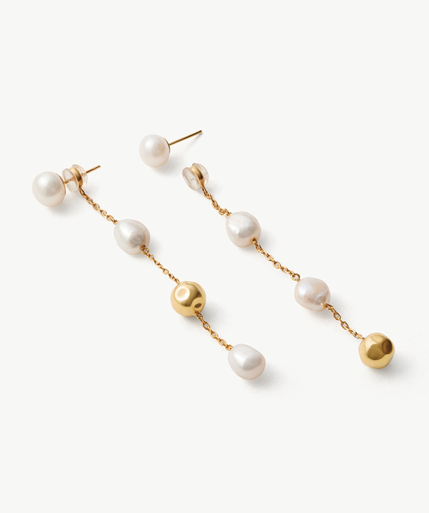 Molten Baroque Pearl Drop Earrings – Modern Elegance in Motion | MaiaMina