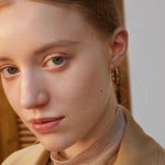 Molten Eroded Hoop Earrings – Sculptural Gold Hoops with Pavé Detailing | MaiaMina