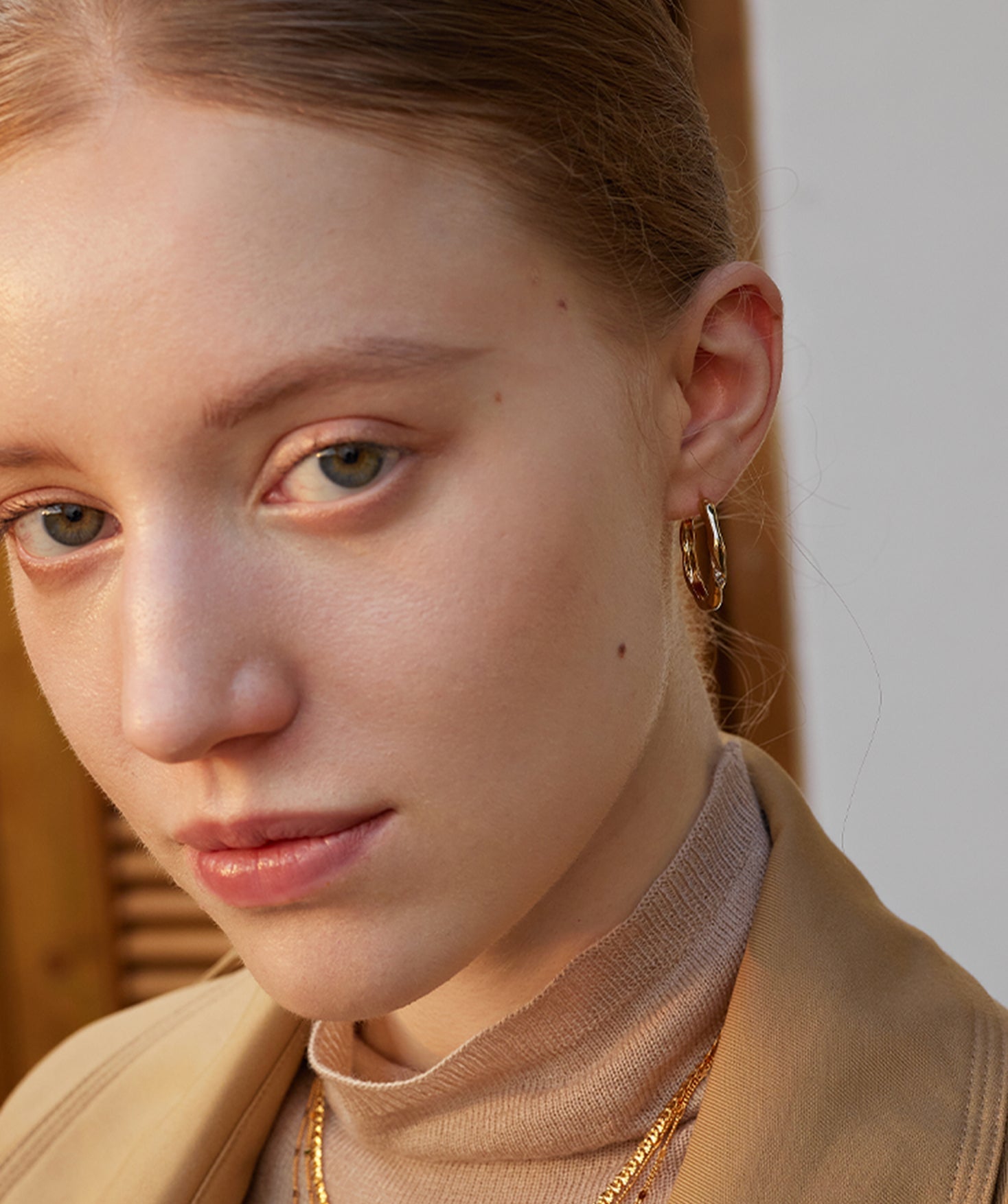 Molten Eroded Hoop Earrings – Sculptural Gold Hoops with Pavé Detailing | MaiaMina