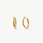 Molten Eroded Hoop Earrings – Sculptural Gold Hoops with Pavé Detailing | MaiaMina