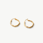 Molten Eroded Hoop Earrings – Sculptural Gold Hoops with Pavé Detailing | MaiaMina