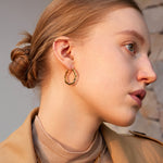 Molten Eroded Hoop Earrings – Sculptural Gold Hoops with Pavé Detailing | MaiaMina