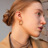 Molten Eroded Hoop Earrings – Sculptural Gold Hoops with Pavé Detailing | MaiaMina