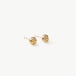 Gold Molten Stud Earrings with Pavé Detail – 18K Gold Vermeil Jewelry | MaiaMina