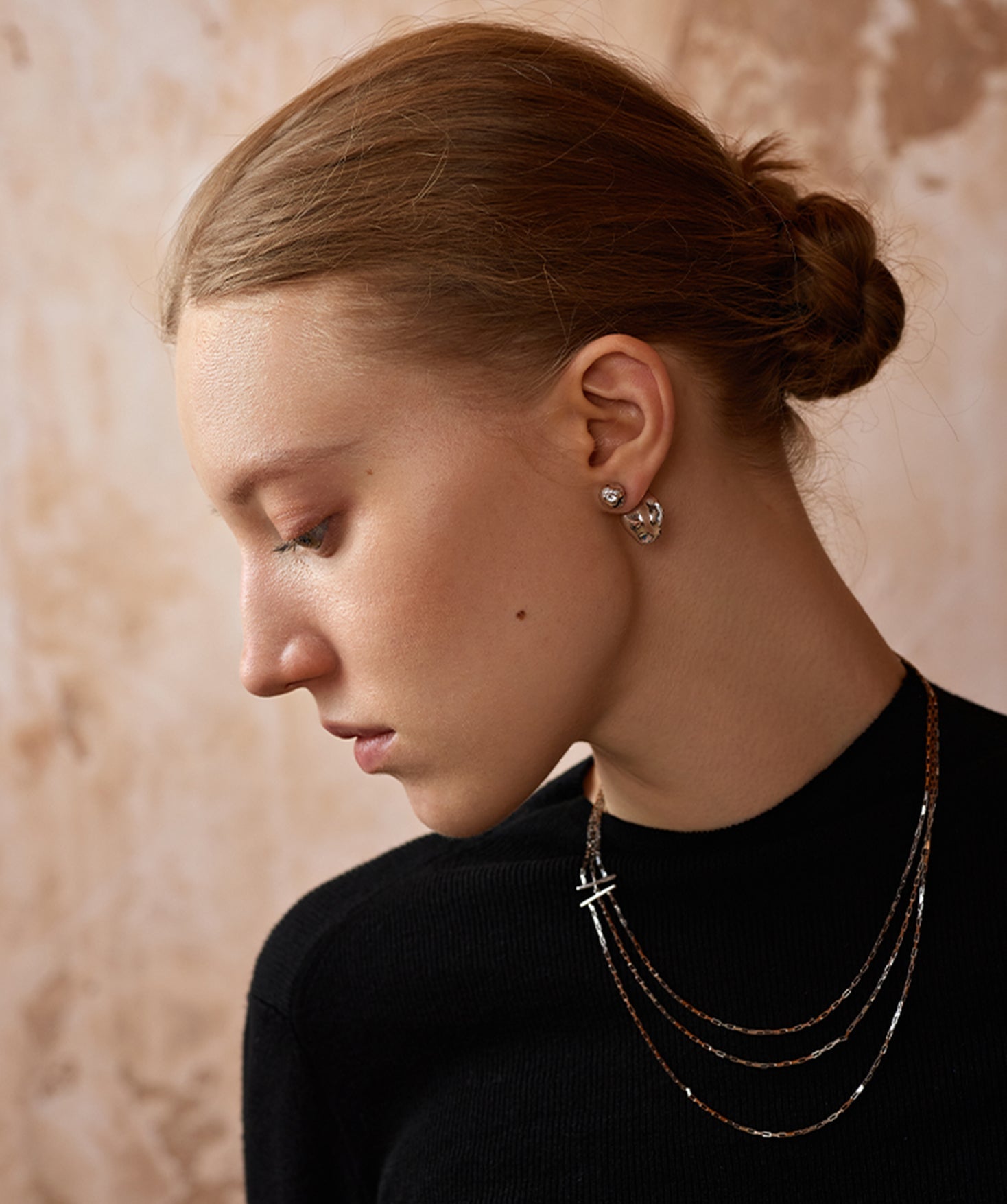 Molten Eroded Stud Earrings in Silver – Sculptural Studs in Recycled Sterling Silver | MaiaMina