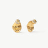 Molten Eroded Stud Earrings – Sculptural Gold Studs with Pavé Detailing | MaiaMina