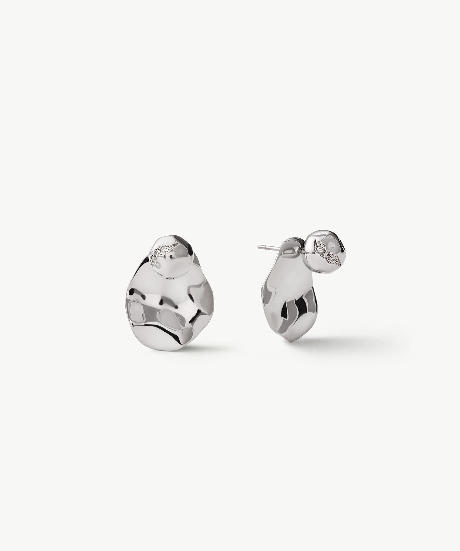 Molten Eroded Stud Earrings in Silver – Sculptural Studs in Recycled Sterling Silver | MaiaMina